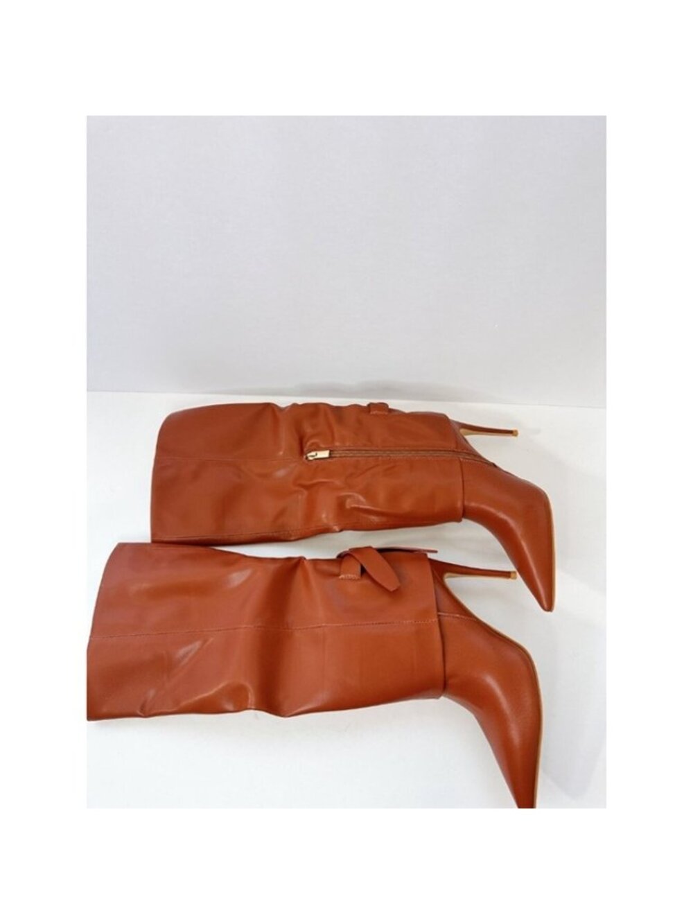 Size 6.5 Brown High Stiletto Boots Women’s Faux Leather Tall Heel Boots - Picture 2 of 5